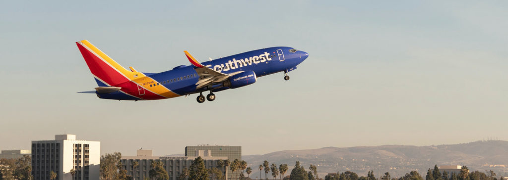 Southwest airlines plane taking off