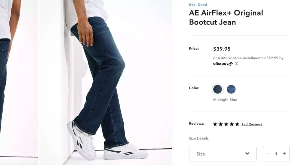 paying for jeans with afterpay