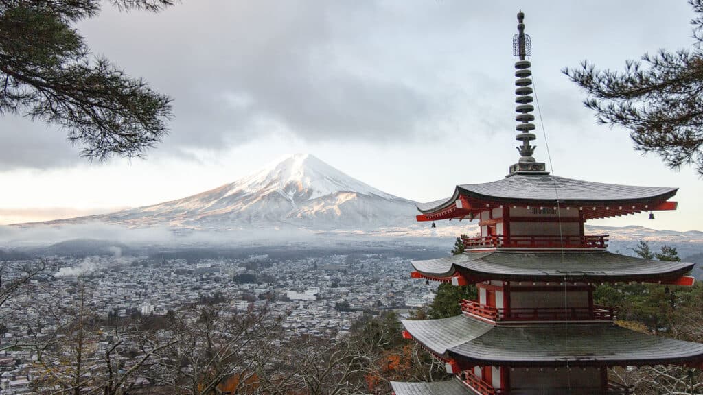 views of Mt. Fuji in Japan