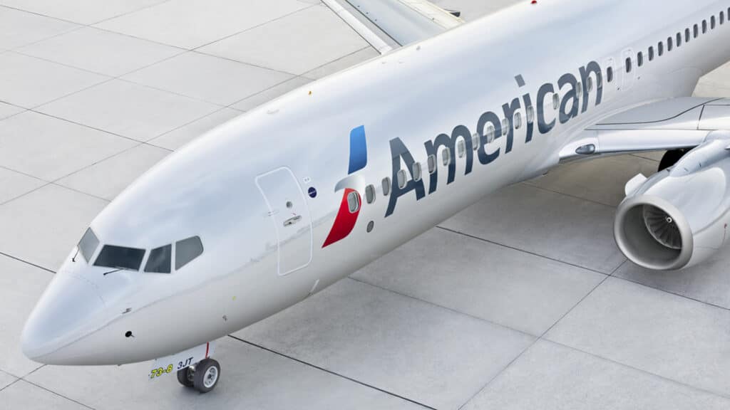 American Airlines plane on ground at airport