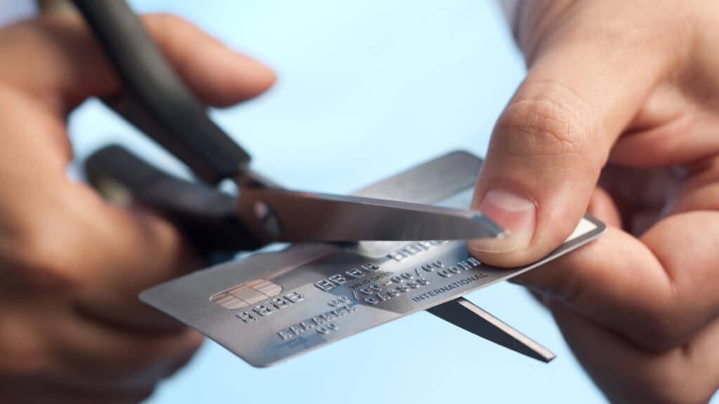 cutting up a credit card
