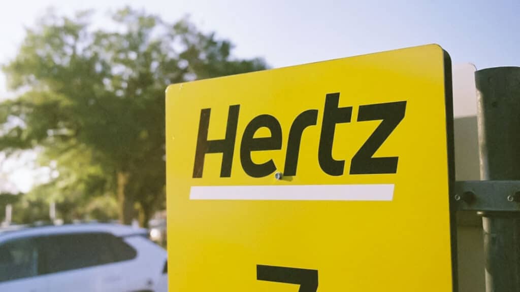 Hertz rental car sign
