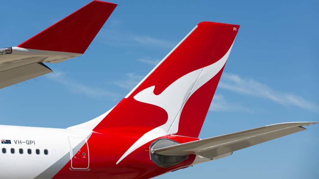tail of Qantas plane