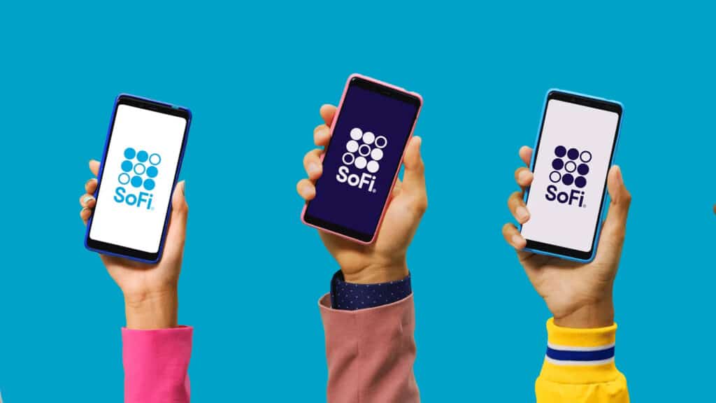 hands with SoFi mobile app