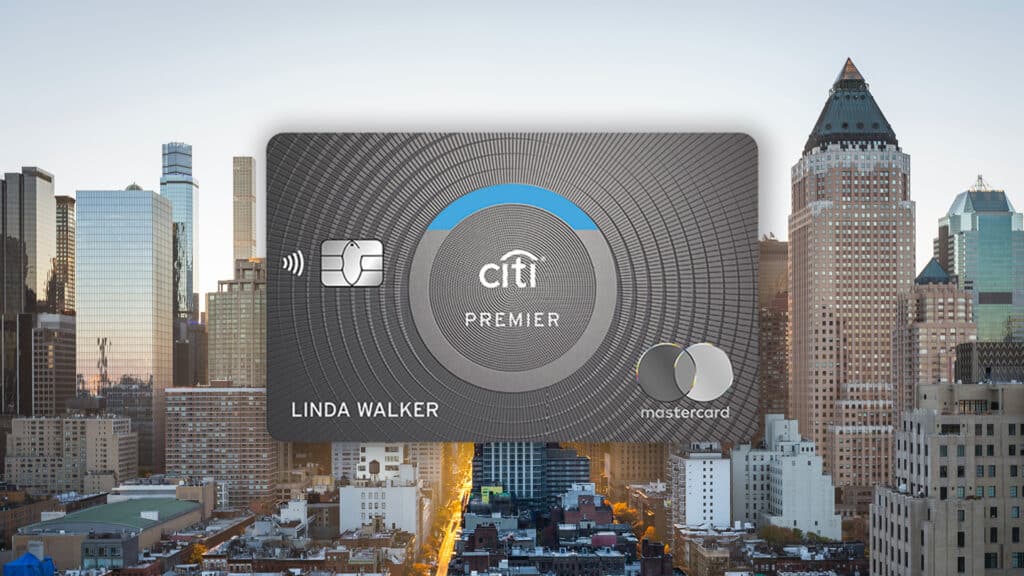 Citi Premier credit card over city