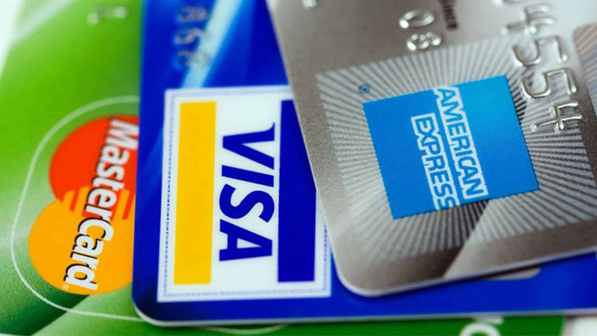 Mastercard, Visa and American Express credit cards