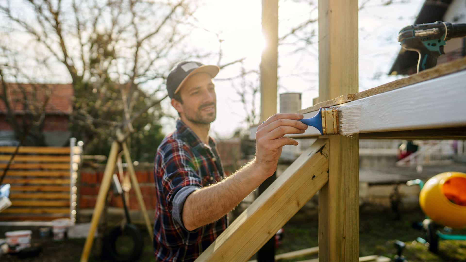man working on home improvement project