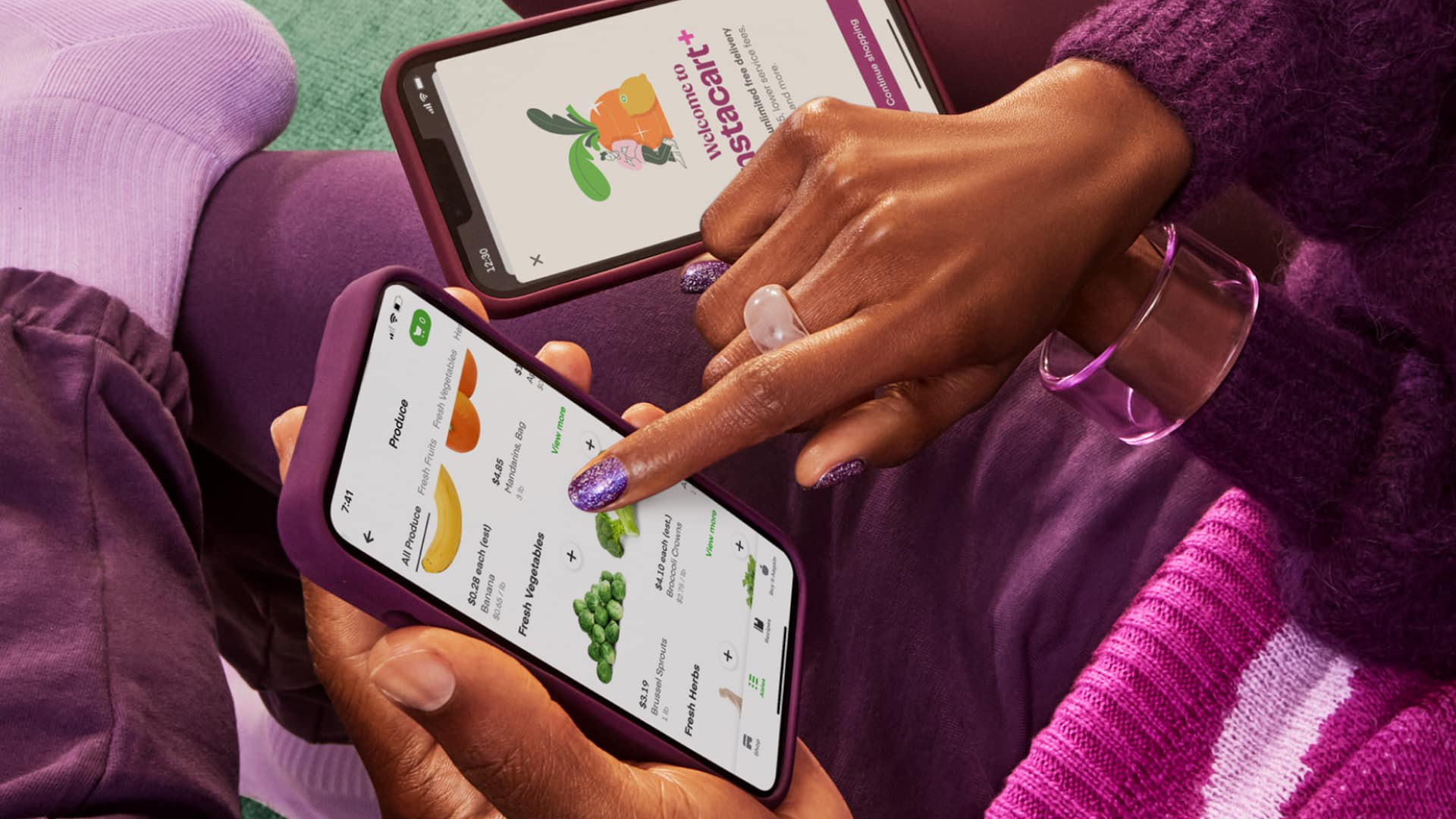 shopping for groceries with instacart app