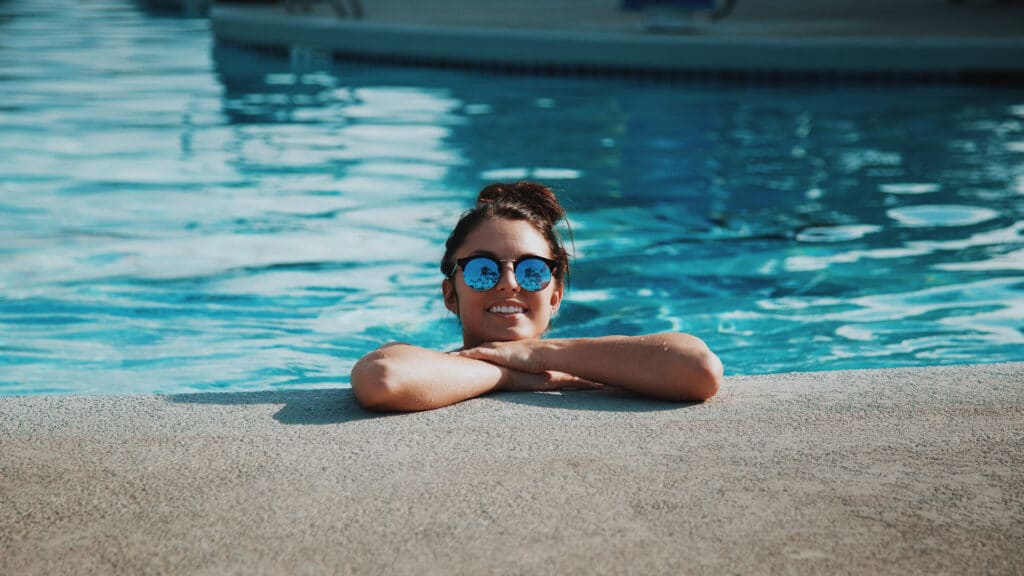 person in pool