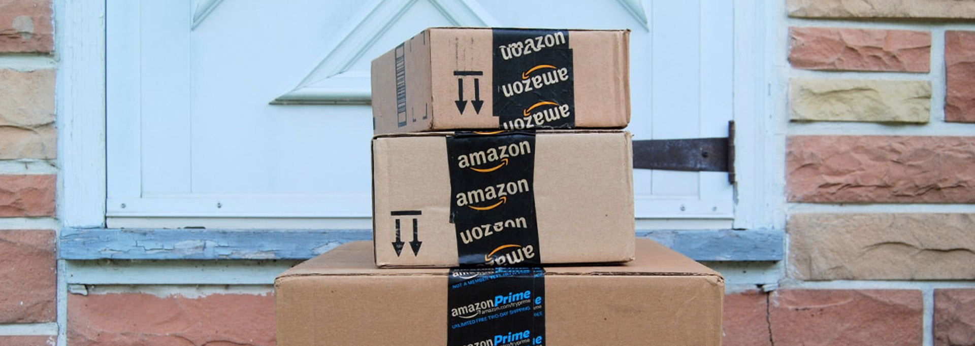 Amazon boxes at doorstep