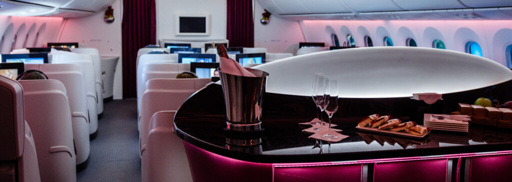 business class on airplane