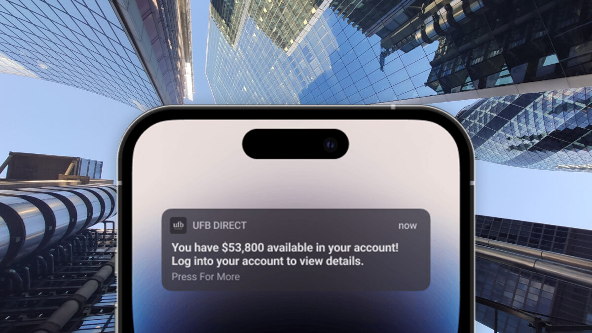 UFB Direct Push notification on smartphone