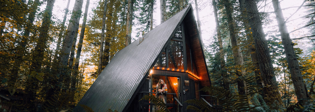 A frame house in the woods