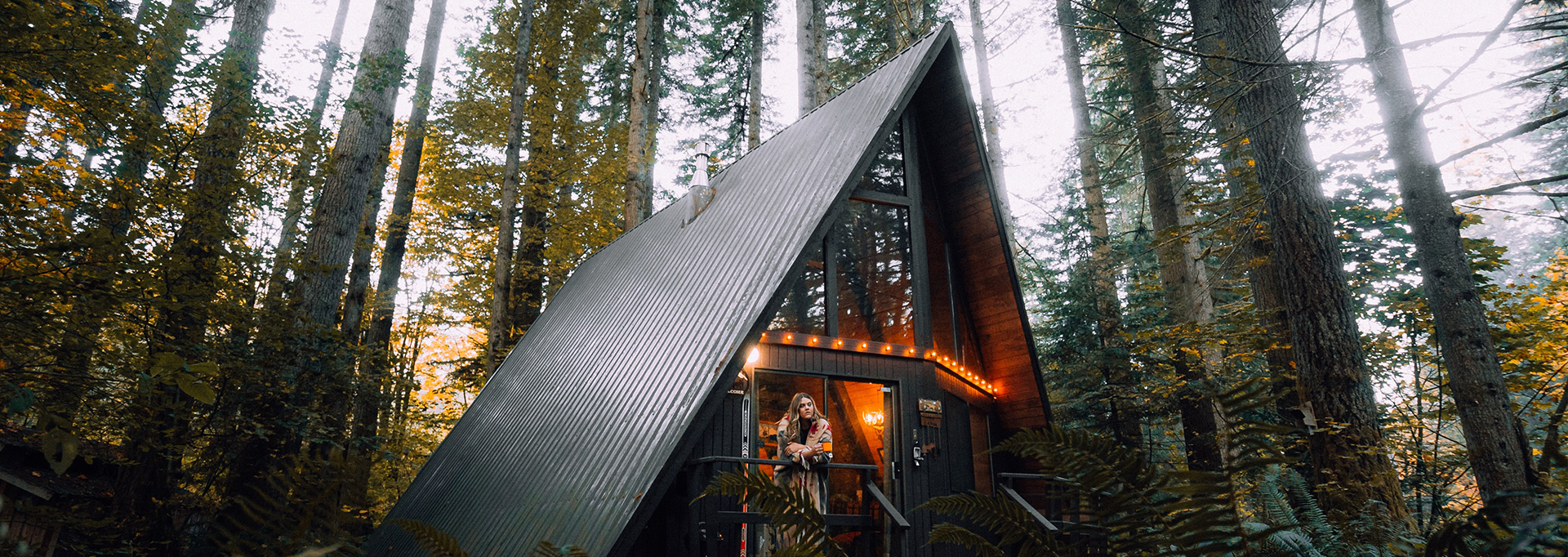 A frame house in the woods