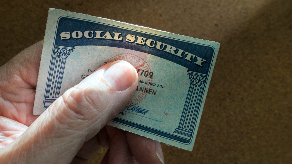 social security card in hand