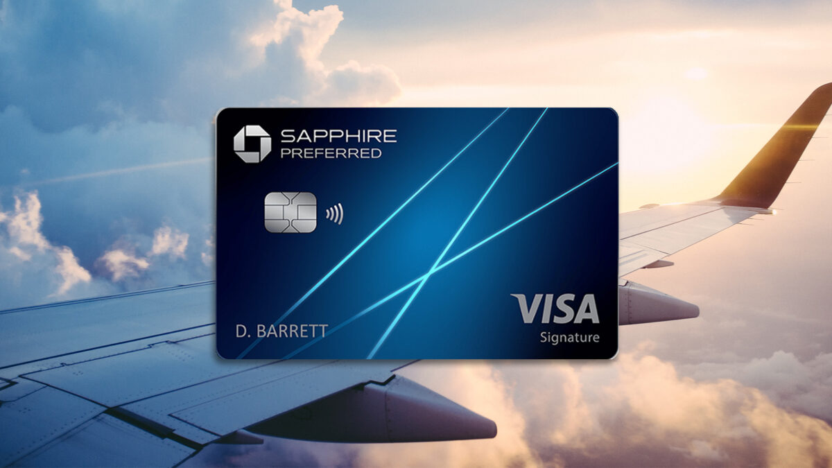 Chase Sapphire Preferred card and airplane