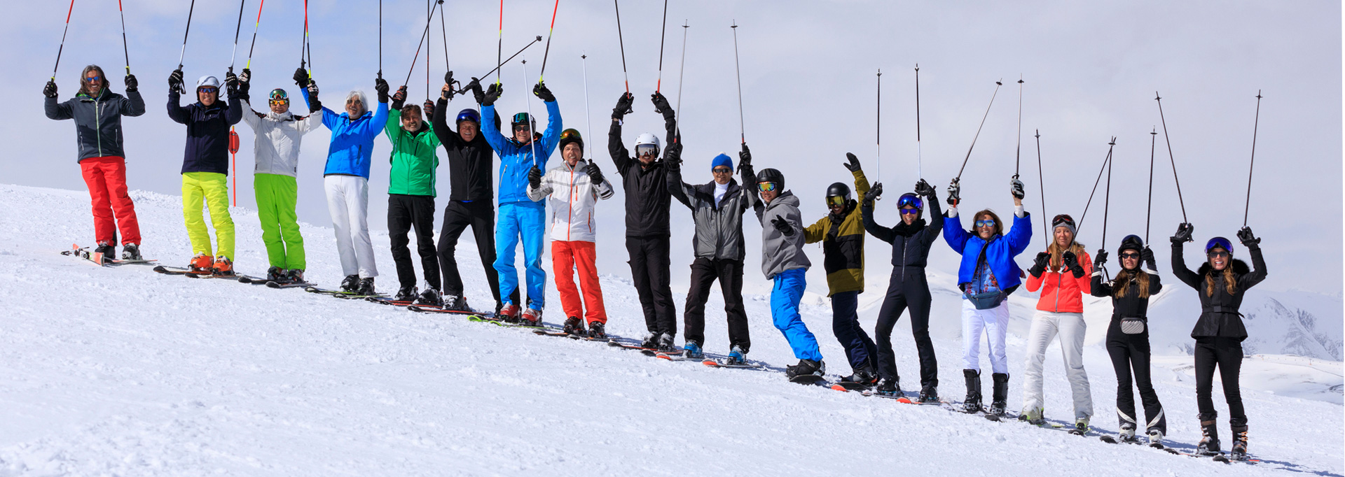 group of people on ski mountain