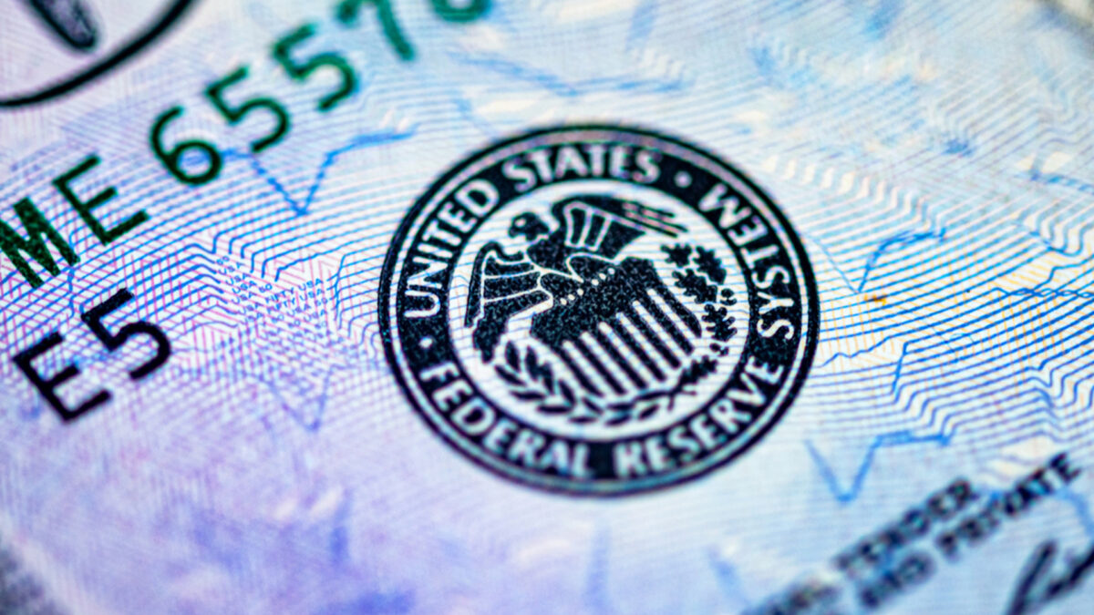 close up of Federal Reserve seal on money