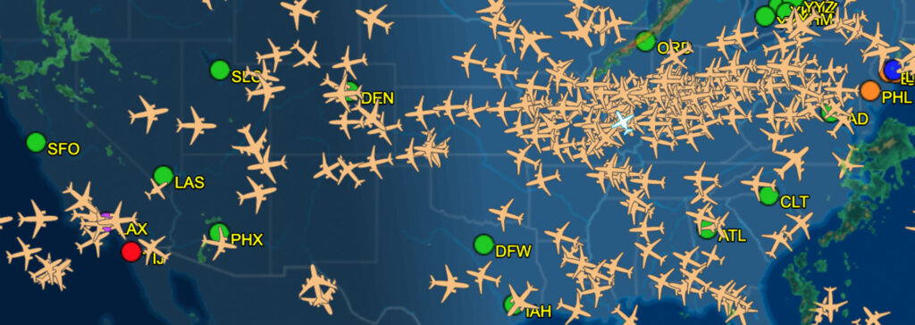 FlightAware map