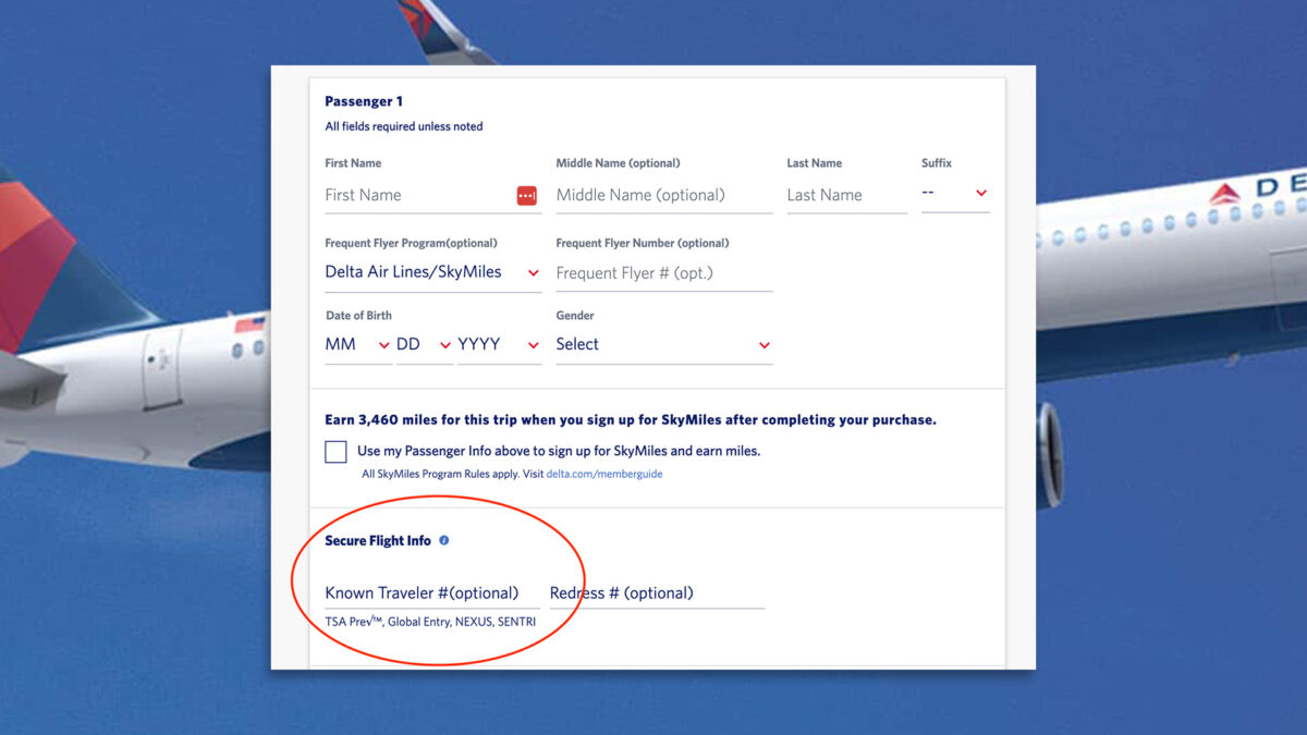 how to add TSA number in Delta