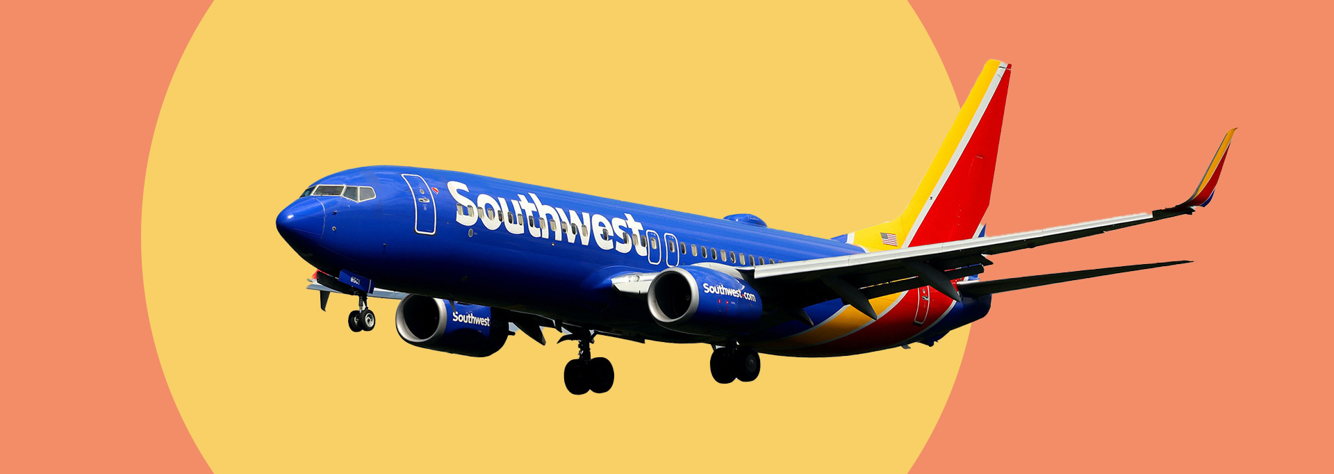 Southwest plane on colorful background