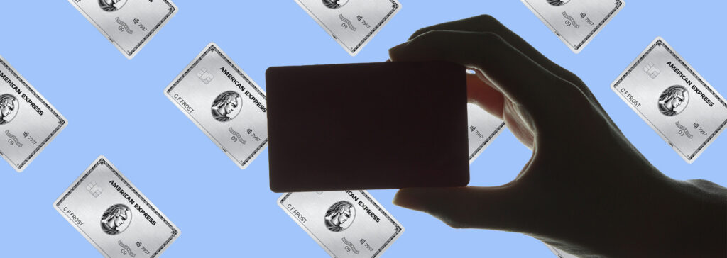 Amex Platinum and hand with card silhouette
