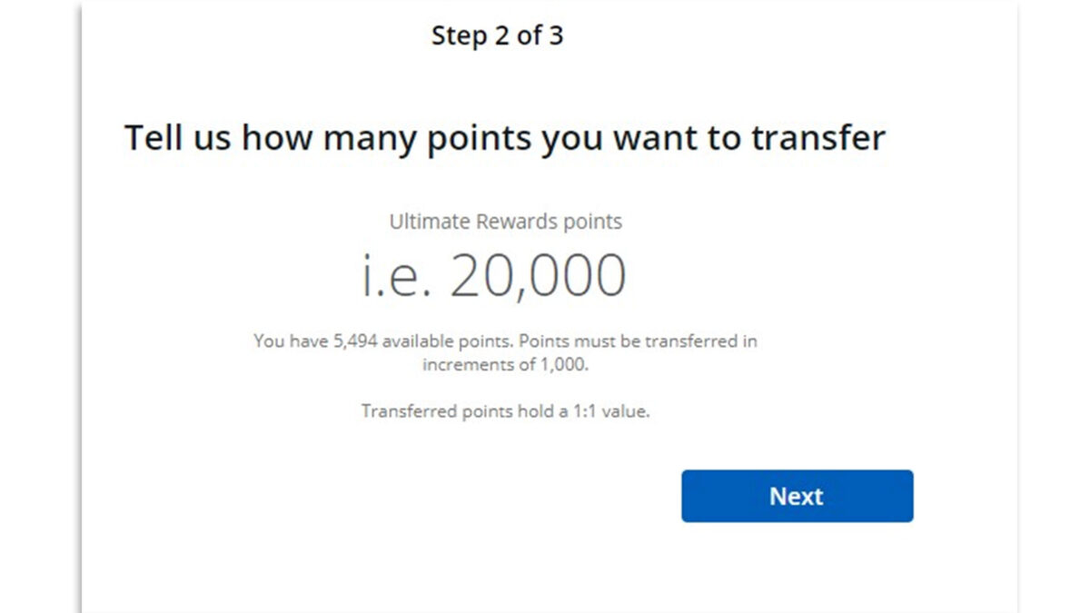 transfer Chase points